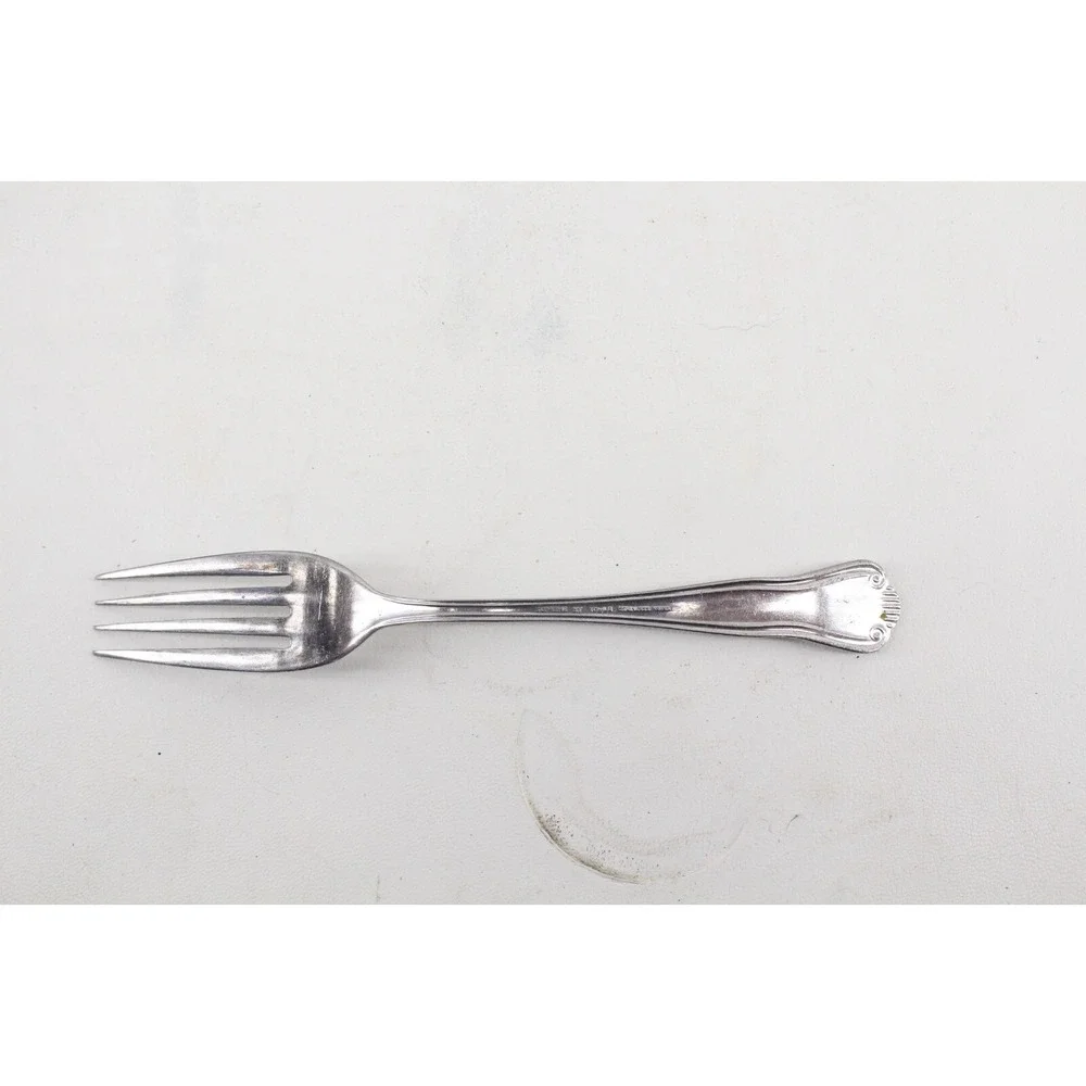 Towle Supreme STUART SHELL Beaded Stainless 9 Ice Tea Spoon 3 Dinner Fork‎